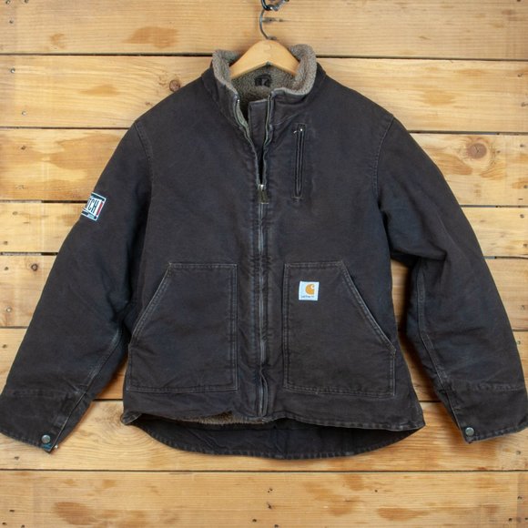 Carhartt Jackets & Blazers - Carhartt Brown Sandstone Sherpa Lined Canyon Jacket with Custom Embroidery